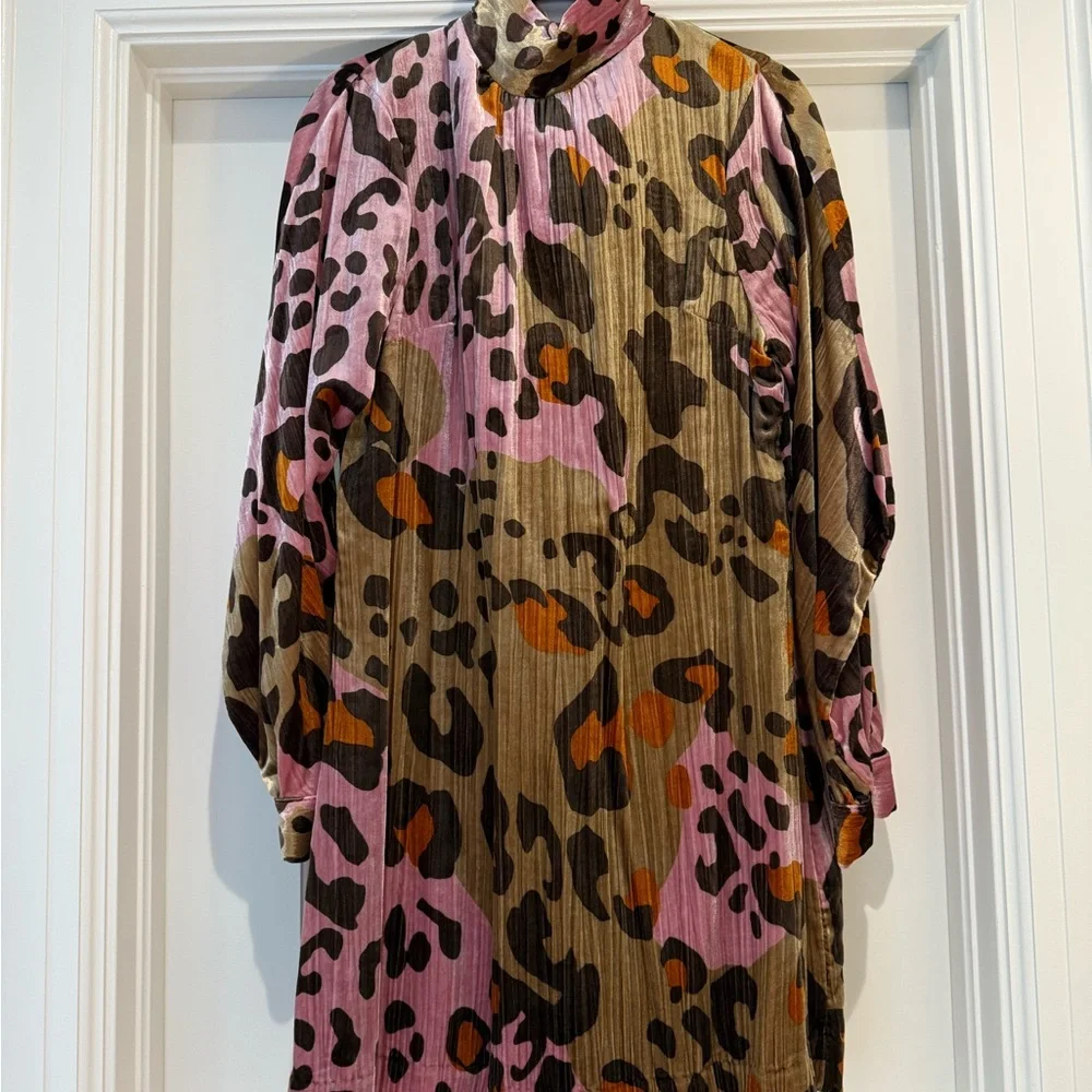 Anthropologie Layla Leopard Velvet Mini Dress - Picture 5 of 8